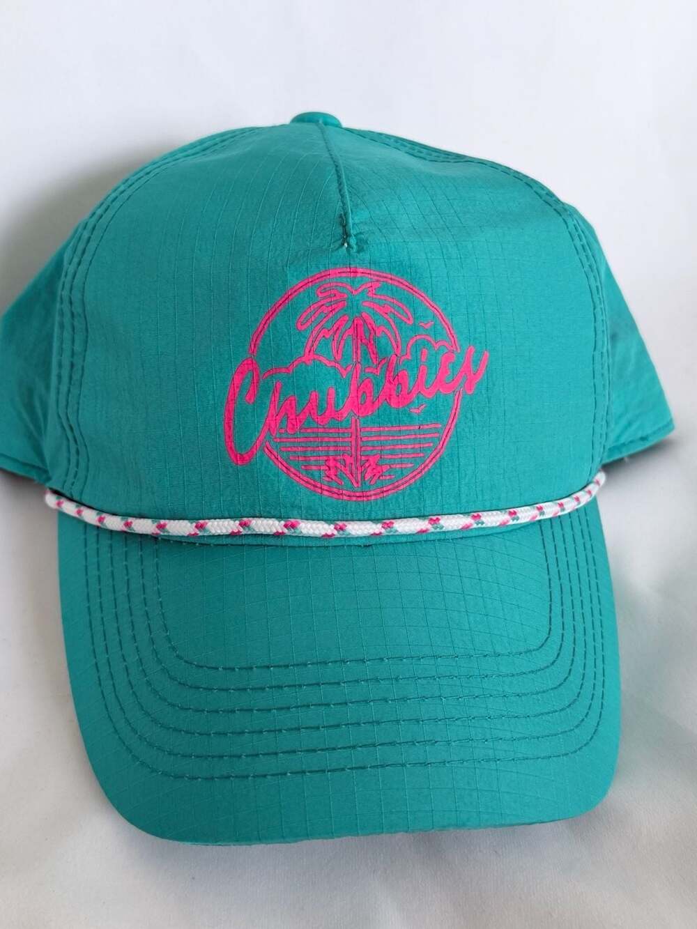 Chubbies Teal Nylon Palm Tree Snapback Rope Hat